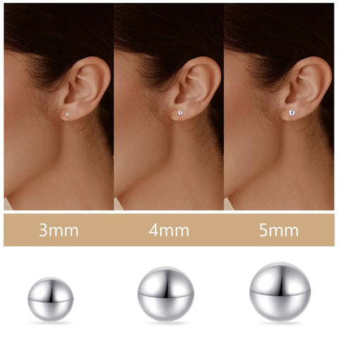 Titanium Earrings For Sensitive Ears 20G Implant Grade F136 Studs With Cubic Zirconia In Round Ball Princess Cut Square Shapes Nickel Free And Hypoallergenic Long Lasting Shine For Women And Men Who Want All Day Comfort And Style, 3mm 4mm 5mm