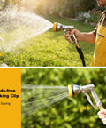 Heavy Duty 100 Percent Metal Hose Nozzle With 7 Spray Patterns High Pressure Sprayer For Watering Garden Washing Cars And Showering Pets