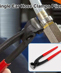 9 Inch Ear Clamp Pliers Hose Clamp Crimping Tool Carbon Steel Pinch Clamp Plier Install Remove Clamp Nail Puller Tool For Repairing Pipes And Fuel Lines Heavy Duty Construction For Lasting Strength And Easy Pipe Installation in use on pipe