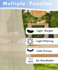 Outdoor Sheer Curtains For Patio Waterproof 4 Panels 54 By 84 Inches Light Filtering Voile Drapes with features listed