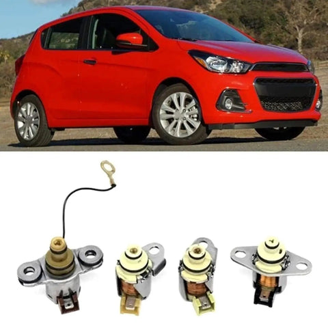 Transmission Solenoids Replacement Kit For Smooth Shifts And Boosted Driving Response G6T46571 shown with a red car