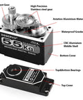 Heavy Duty Waterproof Brushless Servo With Full Metal Gears For 1 8 1 10 1 12 RC Cars High Torque Digital Servo with labeled parts