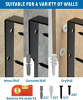 8 Pack 18 Inch Heavy Duty Shelf Brackets For Garage Storage Large Floating Wall Mounts Black for wood, concrete, drywall