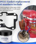 Beefy Worm Gear Kit For 5 Qt And 6 Qt Stand Mixers Replacement Parts With Beveled Gears, visible gasket and a red mixer