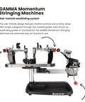 Spring Tension Stringing Machine With 6 Point Mounting System Swivel Base And Spring Tension Winder for tennis racquet stringing