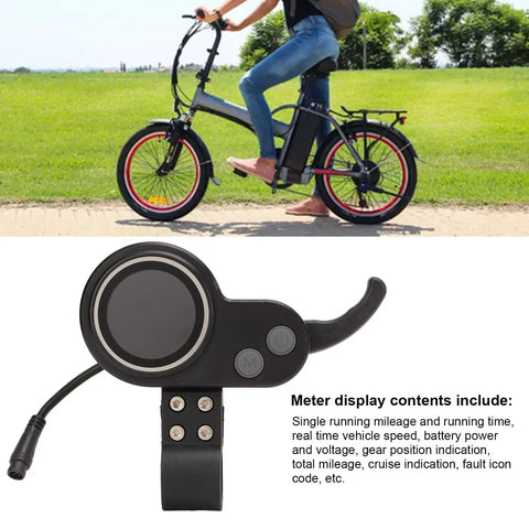 2 in 1 Digital Speedometer for Electric Scooters With Finger Throttle High Visibility LCD, Real Time Speed, Battery Level, Mileage, Gear Indicator and Fault Codes, Your Go To Upgrade for Commuters, Urban Riders, and Students
