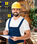 Man in workshop with Two Pack Heavy Duty Screwdriver Plier Organizer Wall Mount Rack For Garage And Workshop Metal Tool Holder visible.