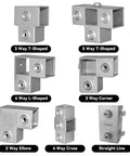 Boss Grade 25Mm Square Tube Connectors 8 Piece Set Dang Tough Aluminum Alloy joints for frame building and construction.