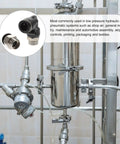 Solid 6 Pc Set Of Threaded Straight Push Fit Air Line Fittings Includes 3/4 Inch And 12mm Connectors With Impact Resistant Pu Nylon Pneumatic Couplers For Heavy Duty Industrial Air Tube Applications That Get The Job Done Fast black threaded air fitting in industrial pneumatic system