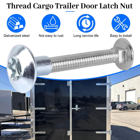 Heavy Duty Domed Torx Barrel Nut For Cargo Trailer Door Latch 5/16 Inch Coarse Thread with galvanized steel construction.