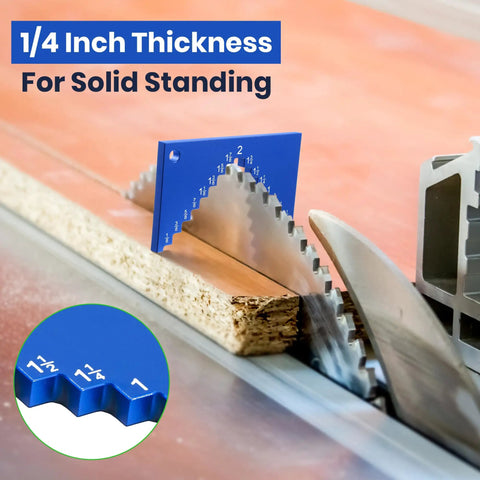 Aluminum Table Saw Height Gauge For Router Table, Pro Grade Woodworking Measuring Tool With Blade Height From 1/8 To 2 Inches, Blue