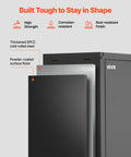Sturdy Steel Wall Cabinet for Garage and Home Storage, 30W x 12.2D x 30H Inches, Locking Doors, Adjustable Shelves, Holds Up To 120 Lbs Per Shelf, Space Saving Floating Cabinet for Tools and Supplies, Wall Mounted, Black; steel finish close-up