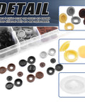 Screw Cap Covers Kit 800 Pcs Two Styles Hinged And Snap Covers 4mm 5mm 6mm 9 Colors in box and individual pieces