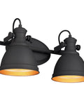 Industrial Style Bathroom Vanity Lights Two Light Wall Sconce Mounted Over Mirror Black Metal Frame Fixture, up or down installation