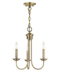 Antique Brass Mini Chandelier Medium Size Ceiling Light Fixture With Traditional Design, Durable Steel Build
