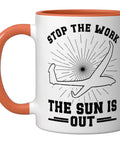 Sailplane Glider Ceramic Coffee Mug For Aviation Fans Who Live For That Fly High Vibe Orange And White Finish With A Bold Glider Theme Perfect For Pilots And Glider Enthusiasts, featuring a glider silhouette and text design.