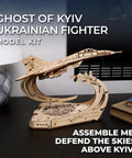 Ghost Of Kyiv Ukrainian Fighter 3D Puzzle Jet Model Kit, 1:72 wooden MiG-29 with hover stand