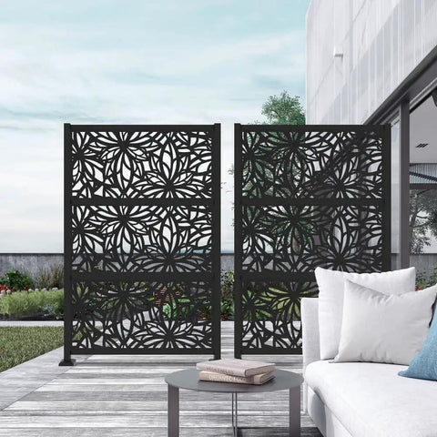 Decorative screen panel with 1.5 inch border for a picture frame look, made from glass filled polypropylene that is UV stable