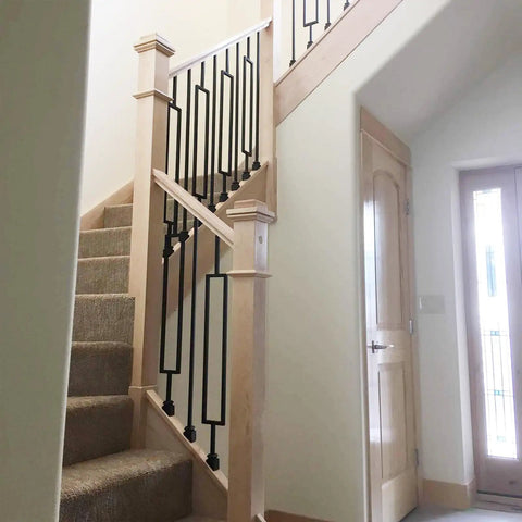 Slant Shoe With Screw For Half Inch Square Balusters Satin Black Aluminum Baluster Shoes on stair rail installation