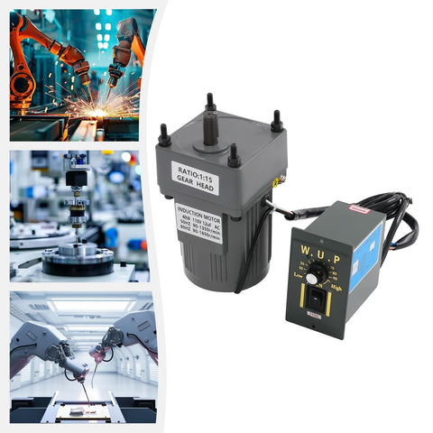 110V 40W Variable Speed Gear Reduction Motor With Knob Speed Control And Controller 15K Adjustable Reversible AC Motor High Torque Heavy Duty Electric Variable Speed Governor For Precision Machinery And Tools