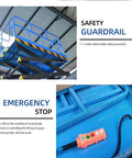 Tough Job Heavy Duty Electric Scissor Lift Platform Featuring Smooth Hydraulic Power And Self Powered Rough Terrain Chassis For Stress Free Warehouse Grinds with safety guardrail and emergency stop controls.