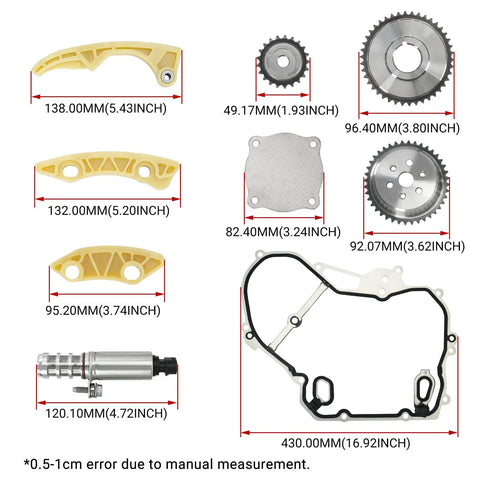 Timing Chain Kit Water Pump With VCT Solenoid Actuator Gear For 2.4L GM Engines 2009 To 2017 Fits Chevy Equinox Malibu parts layout