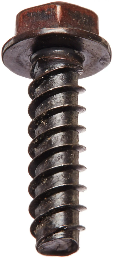 Heavy Duty Steel Thread Rolling Screw For Plastic, Black Oxide Finish, Hex Washer Head With Nonserrated Flange, Size 8 To 16 Thread