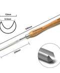 Top Notch M2 High Speed Steel Cryogenically Treated Bowl Gouge For Woodturning with beech wood handle, 540mm long, 12mm width.
