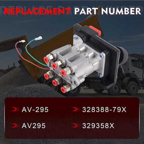 Power Take Off PTO Hoist Control Valve With Air Shift And Light Switch for trucks, replacement part numbers 328388-79X 329358X