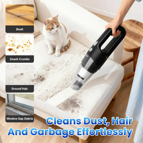 Cordless Handheld Vacuum Cleaner With 11000Pa Suction Beast ultra light design cleaning sofa with cat watching