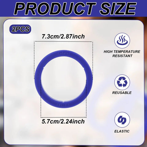 2 Pack Silicone Group Head Gaskets For E61 Espresso Machines Group Heads And Portafilters 8.5mm Blue Durable BPA Free