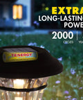 Premium Rechargeable NiMH AA Battery 1300mAh For Solar Garden Lights on outdoor fixture at night, 2000 cycle life.