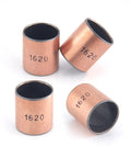 Oilless Bronze Sleeve Bearing 16x18x20mm 4 Pack Heavy Duty With Carbon Steel Base Bronze Sintered Core And PTFE Composite For Low Friction High Wear Resistance And Efficient Heat Transfer, four bearings
