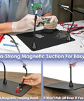 Helping Hands Soldering Station With 10X Rectangular LED Magnifier Lamp And Built In Light Four Magnetic Third Hands Tools