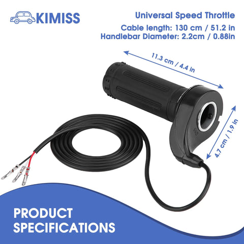 Universal Twist Throttle Grip For Electric Scooters And Bikes With Three Wires 12 24 36 48V Snappy Throttle Response For Pocket Bikes Mini Choppers And Karts Ride Ready With Smooth Power