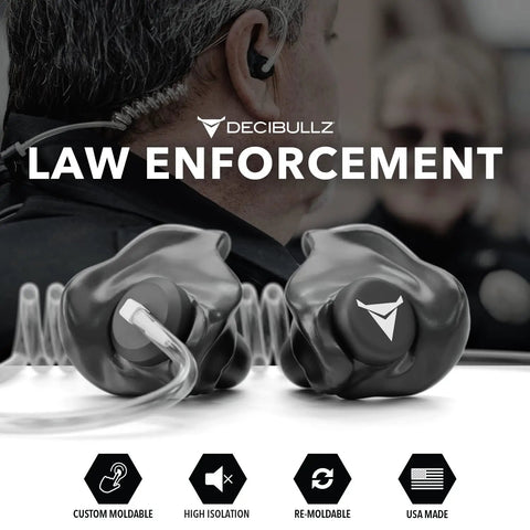 Custom Molded Surveillance Radio Earpiece Set With Thermo Fit For Clear Acoustic Tube Radios, Two Way Radio Headset With Isolation And Noise Reduction For Loud Environments, Stays Put In Any Situation