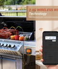 WiFi Meat Thermometer For Smoker And Oven With Four Probes, Digital Grill Thermometer, phone app displaying temperature