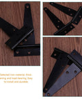 10 Pack Heavy Duty 4 Inch T Hinges For Doors And Gates Thickened Iron Gate Hinge Set Black on wood table