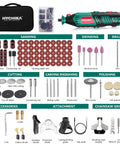 Heavy Duty 8000 To 35000 Rpm Rotary Tool Kit A Hardcore Top Pick Powerhouse With 179 Pcs Gear and attachments for sanding, carving, and drilling.
