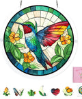 Colorful Hummingbird Puzzle Suncatcher Kit 83 Piece DIY Acrylic Sun Catcher for Doors Garden and Windows Easy Snap Together Project.