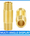 Beefy Brass Long Nipple Pipe Fitting Three Quarters NPT Male And Three Quarters NPT Male Two Inch Length Two Pack