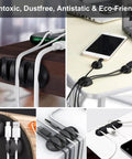 137 Piece Cable Management Kit With 2 Durable Sleeves 100 Zip Ties 15 Adhesive Clips 10 Cable Clips And 10 Cable Zip Ties in use