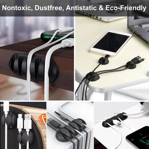 137 Piece Cable Management Kit With 2 Durable Sleeves 100 Zip Ties 15 Adhesive Clips 10 Cable Clips And 10 Cable Zip Ties in use