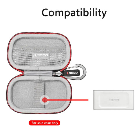 Open Hard Case For Kingston XS1000 XS2000 XS1000R SSD, Custom Foam Interior, showcasing storage compartments and durable material.