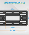 Dimensions of Universal Front License Plate Bracket Mount Kit with Anti Theft Stainless Steel Screws, detailed dimensions