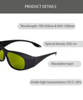 Pro Grade 1064Nm Laser Eye Protection Goggles OD6 Plus Safety Glasses For Laser Engravers Black Frame Green Tint