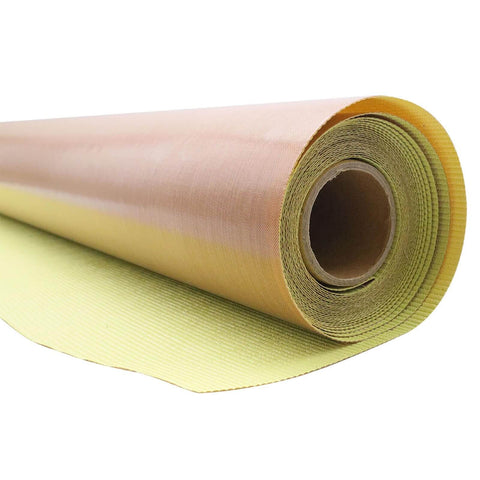 Roll of 36 Inch By 15 Foot PTFE Coated Heat Press Cover Sheet Self Adhesive Fiberglass Fabric, 5 Mil Thick, for heat transfer projects.