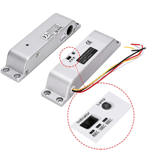Lock Down Your Entry With This Electric Drop Bolt Lock Offering Fail Safe Reliability and NC Mode for 12V Systems with timer and indicator.