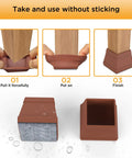16 Piece Silicone Chair Leg Protectors With Felt Square Floor Pads Quiet Pro Grade Furniture Leg Caps application steps