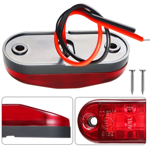 Red component of LED Trailer Lights Kit Front Rear Side Marker Clearance Indicators Set 20 Lamps Amber And Red Waterproof 2.5 Inch DC 12 24V